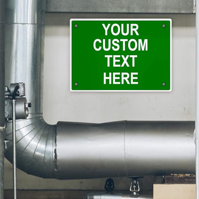 Aluminum Weatherproof Metal Sign Multiple Sizes Custom Personalized Text Here Green White Directions Horizontal Street Signs 14x10Inches