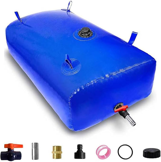 2480 L/650 Gal Water Bladder Tank, Foldable Portable Water Storage Container, Emergency Water Bag for RV, Truck Bed, Fire Prevention, Drought Resistance, Blue