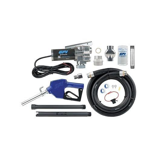 GPI - M-180 Series Fuel Transfer Pump, Automatic Shut-off Nozzle with Filter Kit, 18 GPM, 12 Volt (110612-02)