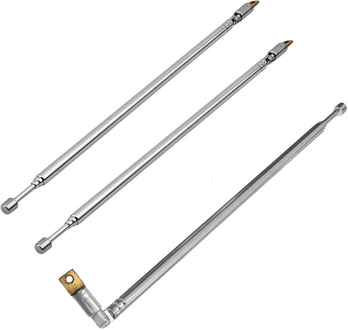 pson 3Pcs Telescopic Antenna, 4-Section Stainless Steel AM FM Radio Antenna Replacement for Radio, TV and Other Electric Products