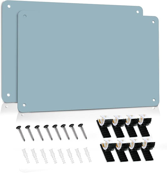 2Pack Magnetic Board 17.5" x 11.4" Magnet Bulletin Board is Suitable for displaying Notes, Photos,Magnetic Letters,Suitable for Walls, refrigerators, cabinets, etc（Blue）