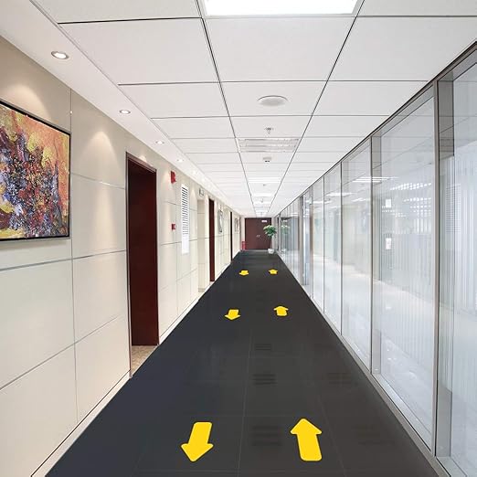 Arrow Floor Sticker Tape 3"6" Floor Marking Sign 200 PCS Decal Yellow