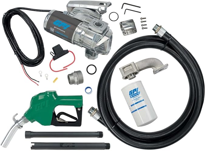 GPI - G20 Fuel Transfer Pump, Automatic Shut-off Nozzle with Filter Kit, 20 GPM, 12 Volt (162020-03)