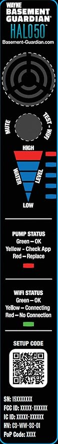 WAYNE HALO50 Smart Sump Pump – ½ HP Stainless Steel Basement Protection Pump, Up to 5,100 GPH – Digitally Connected Flood Protection with App Monitoring – Quiet Operation