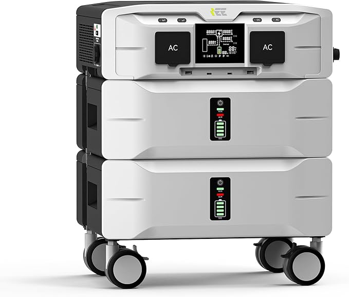 IEE 5000W (Peak 9000W) Solar Generator & Portable Power Station SP5000,120/240V Dual Voltage,5120Wh EV-Grade LFP Batteries,3500W 1.6H Fast Charge,APP Control & EPS Switch for Home Backup.