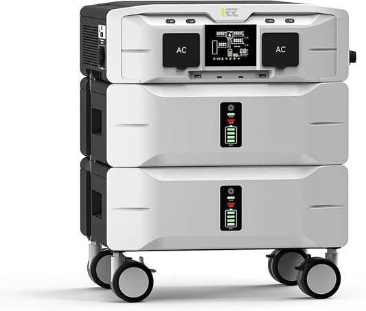 IEE 5000W (Peak 9000W) Solar Generator & Portable Power Station SP5000,120/240V Dual Voltage,5120Wh EV-Grade LFP Batteries,3500W 1.6H Fast Charge,APP Control & EPS Switch for Home Backup.