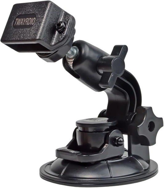 TWAYRDIO Windshield/Dashboard Mount Base, Adjustable Angle Suction Cup Holder Mounting Bracket for BaoFeng Retevis Motorola Talkabout Yaesu Handhelds HT Walkie Talkie Two Way Radio