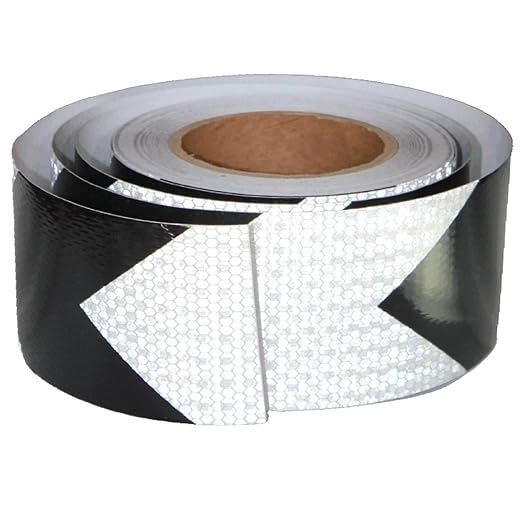 Black and White Reflective Tape 3 Inch x 68 Feet, Outdoor Waterproof Conspicuity Adhesive Reflector for Vehicles