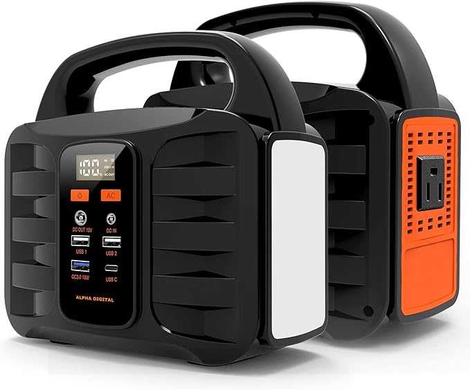 Portable Power Station 155Wh 42000mAh, Solar Generator with 110V/100W AC Outlet, DC 12V Output, USB QC3.0 & Type-C, LED Flashlight, Lithium Battery Backup Power Bank for Home Camping Travel Outdoors