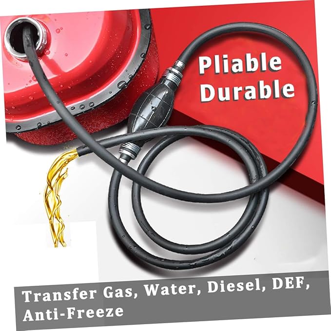 UPKOCH Manual Car Fuel Transfer Pump with Thick Hose Hand Siphon Gasoline and for Automotive Fuel and Water Transfer Easy Use for Emergency Liquid Pumping