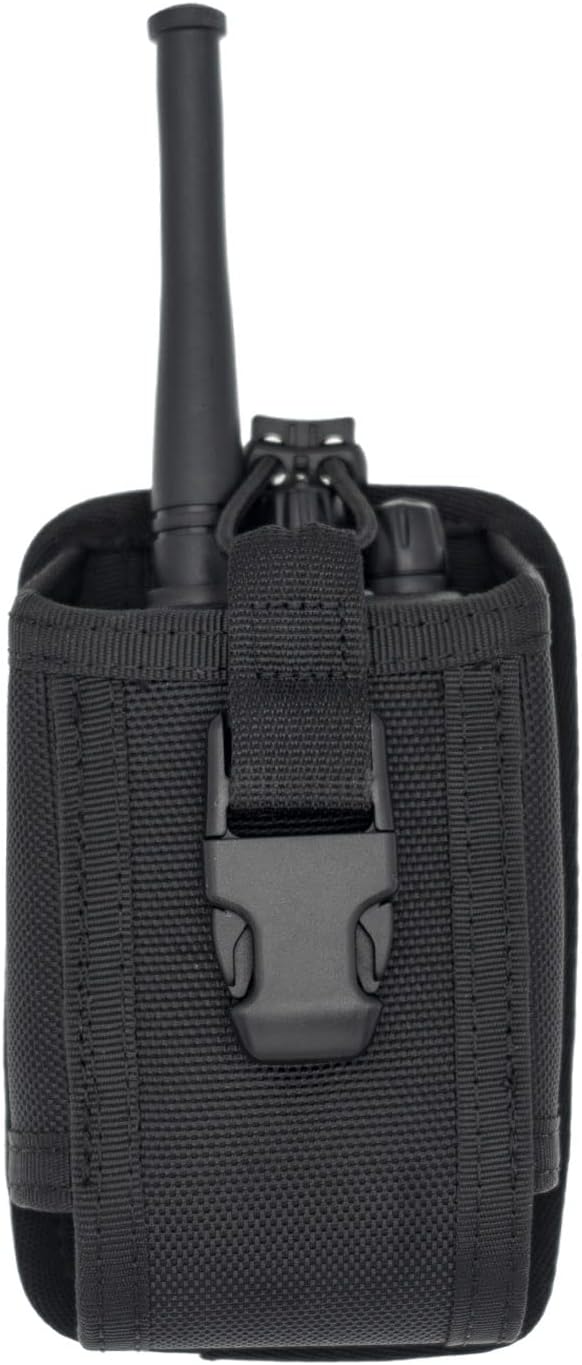 Compact Radio Holster Two Ways Radio Pouch for Duty Belt Vest Universal Walkie Talkies Holder Carrier Tactical Nylon Case Carry Bag for Police LE Security Safety Firefighter Rescue Outdoor