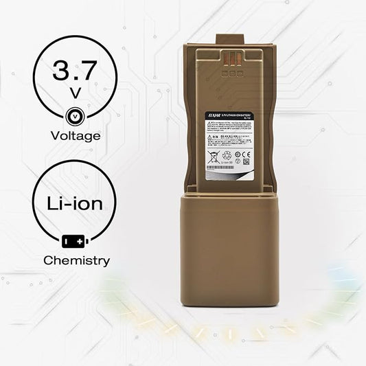 (2-Pack) 3.7V 12000mAh BL-152 Li-ion Battery Replacement for Baofeng AR-152 Walkie Talkie with USB Charger Cable Yellow