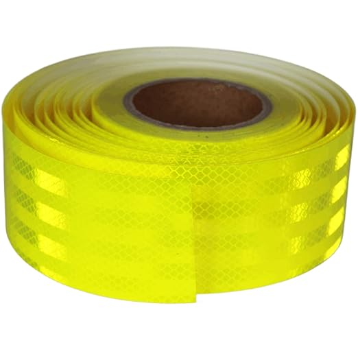 Non Fading Reflective Tape Fluorescent Yellow Outdoor Waterproof 3 inch, High Visibility Warning Industrial Marking Tape (166 feet)