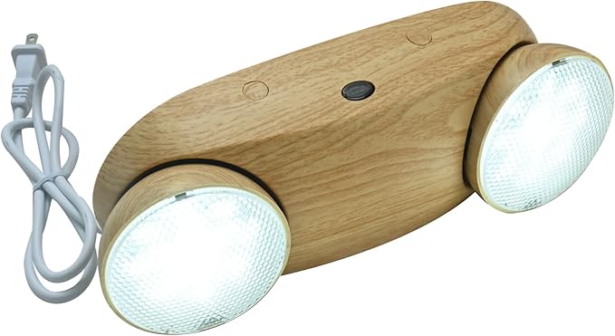 Emergency Lights 200lm 4Hours with Battery Backup Commercial Emergency Light Fixtures for Business Home Power Failure Outage Lighting with Plug in Cord AC85-277V-Wood