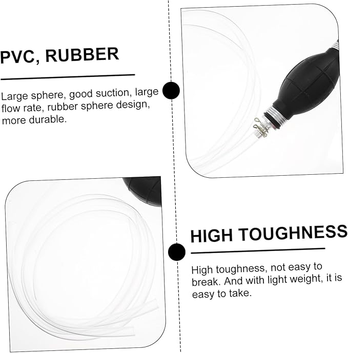 Generic Fuel Transfer Pump Manual Hand Siphon Pump One-way Valve for Gasoline Petrol Oil Transfer Portable Lightweight for Vehicles Lawn Mower and Emergency Use