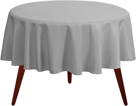 Gee Di Moda Round Tablecloth - 70 Inch Charcoal Round Table Cloth for 24 to 48 Inch Round Tables - Heavy Duty Washable Fabric - for Buffet Table, Holiday Party, Dinner, Wedding & Baby Shower