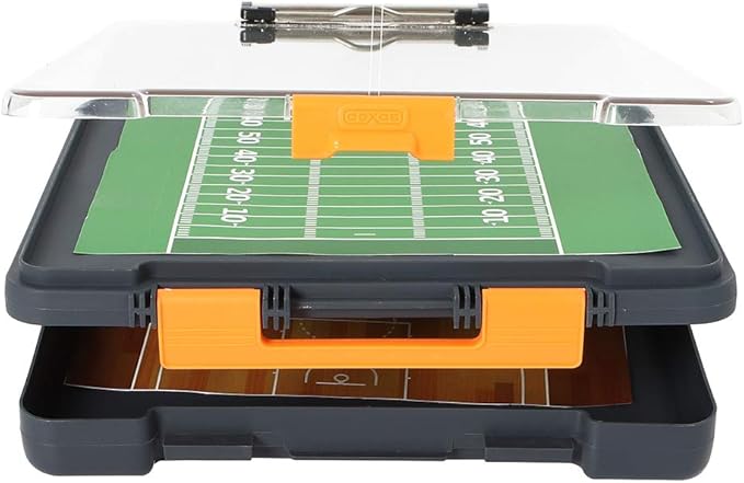 Dexas Clearview Clipcase Dry Erase clipboard, 13.75 x 9.5 Inch, Orange.See Papers Clearly Outdoors,Stay Organized & Dry Ideal for Coaching,Teaching,homeschooling,Art, Trades& Medical pros(Pack of 6)