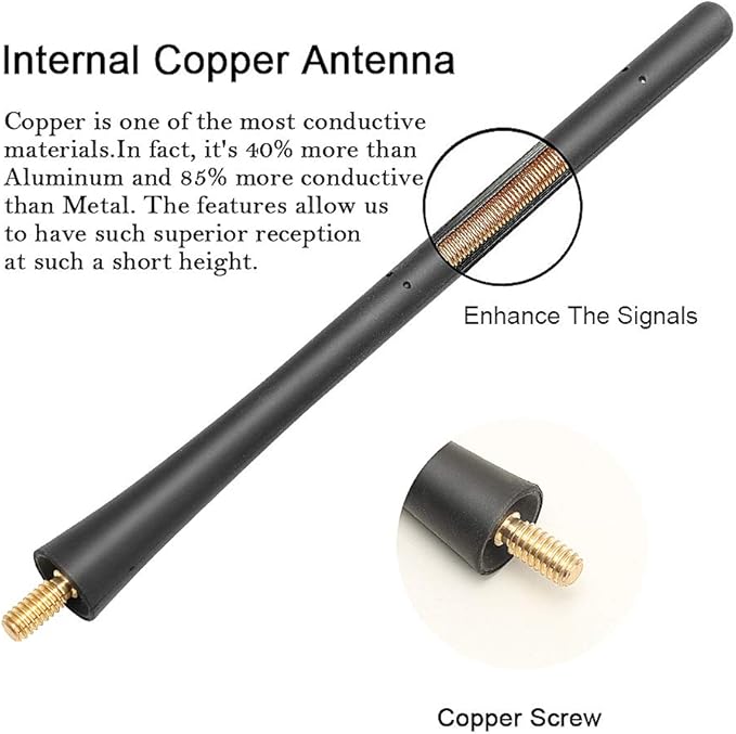 VOFONO Short Antenna Compatible with 2009-2025 Ford F-150 F-250 F-350 Bronco Pickup Truck Accessories 7 Inch Ford Car Truck Radio Antenna, Not for 2025 Bronco