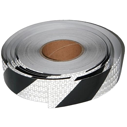 Reflective Tape Black and White 2 inch Wide for Cars, Outdoor Waterproof High Visibility Safety Warning Adhesive Strips (166 feet)