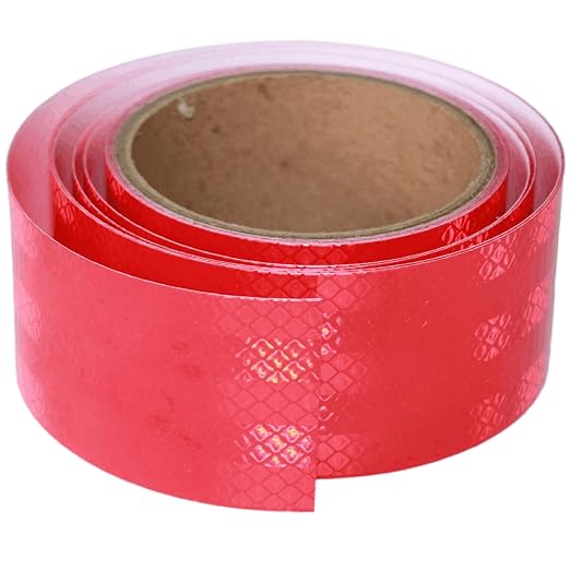 Non Fading Reflective Tape Red Outdoor Waterproof 2 inch, High Visibility Warning Industrial Marking Tape, Safety Stickers (11 feet)