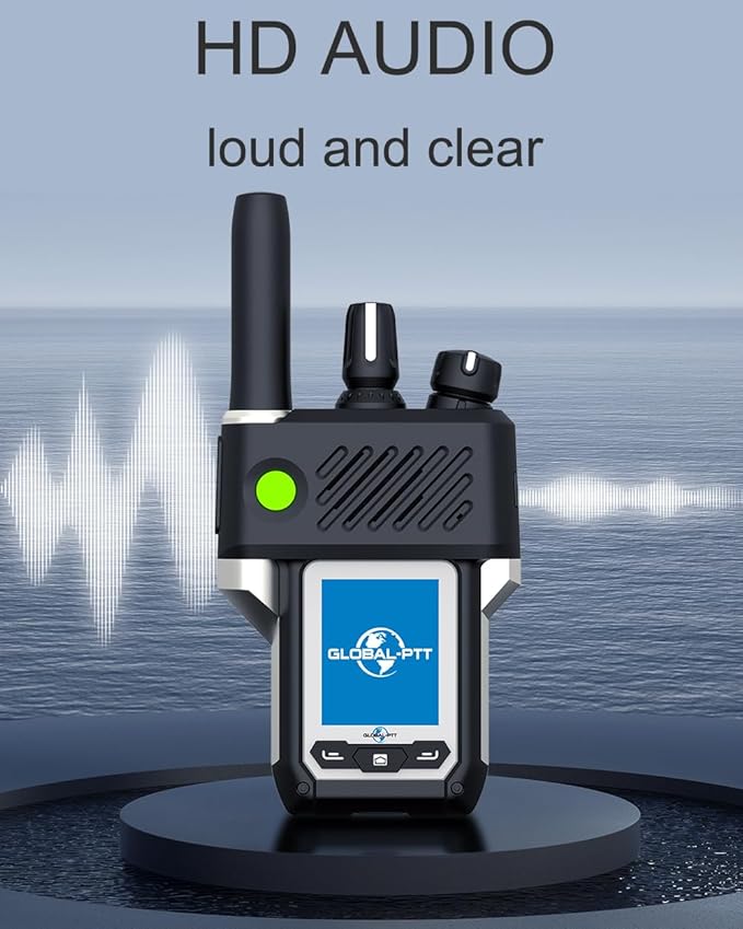 Global-PTT G6Plus 4G LTE Two-Way PoC Radios - 8800mAh Battery Nationwide Coverage Unlimited Communication Range - Metal Body Walkie Talkies (Classic Black)