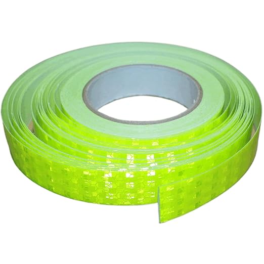 Fluorescent Green Reflective Tape Outdoor Waterproof 1 inch Wide, High Visibility Warning Stickers, Safety Marking Tape (166 feet)