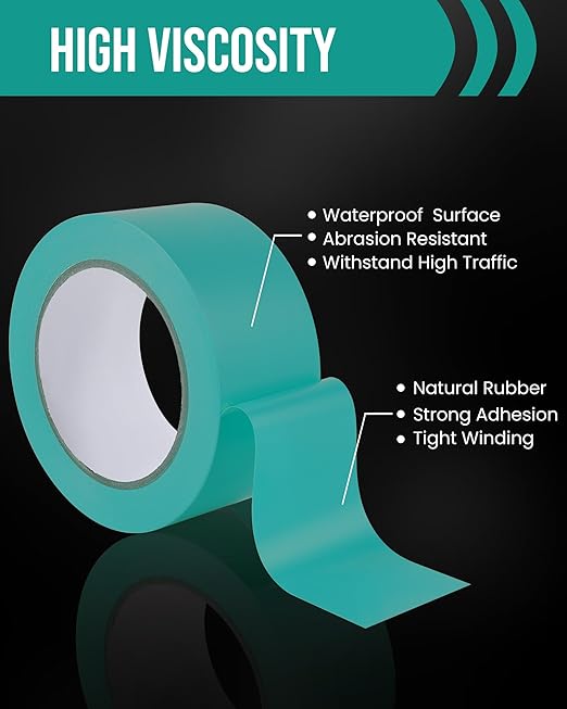 Lichamp 18 Rolls Vinyl Tape, Premium Safety Marking and Traffic Floor Marking Tape, Bundling, Social Distancing, 2 Inch x 36 Yards per Roll, 648 Total Yards, Green