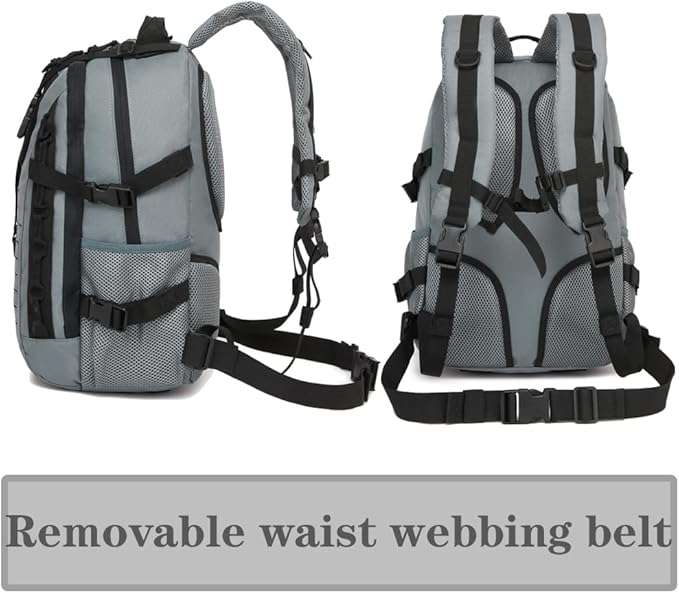 Military Tactical Backpack For Men Laser-Cut Molle Daypack 3 Day for Hiking,Working,Travel (black grey)