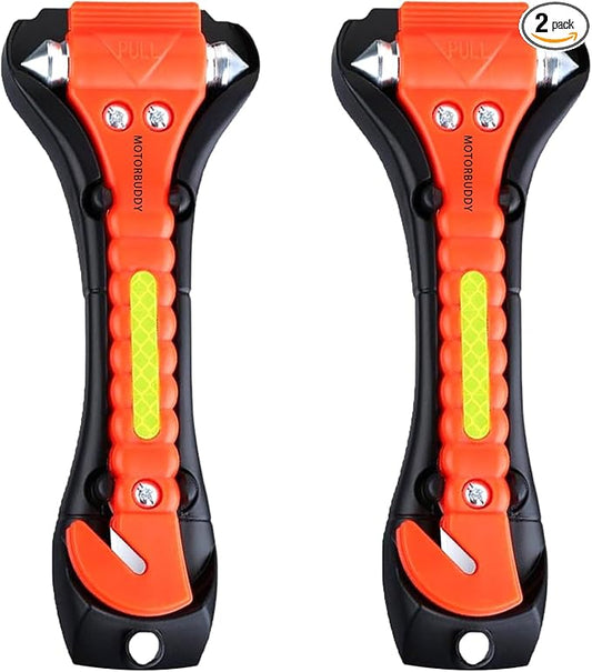 2-Pack Car Safety Hammer Seatbelt Cutter, Auto Emergency Escape Hammer with Window Glass Breaker and Seat Belt Cutter, Escape Tool for Car Accidents