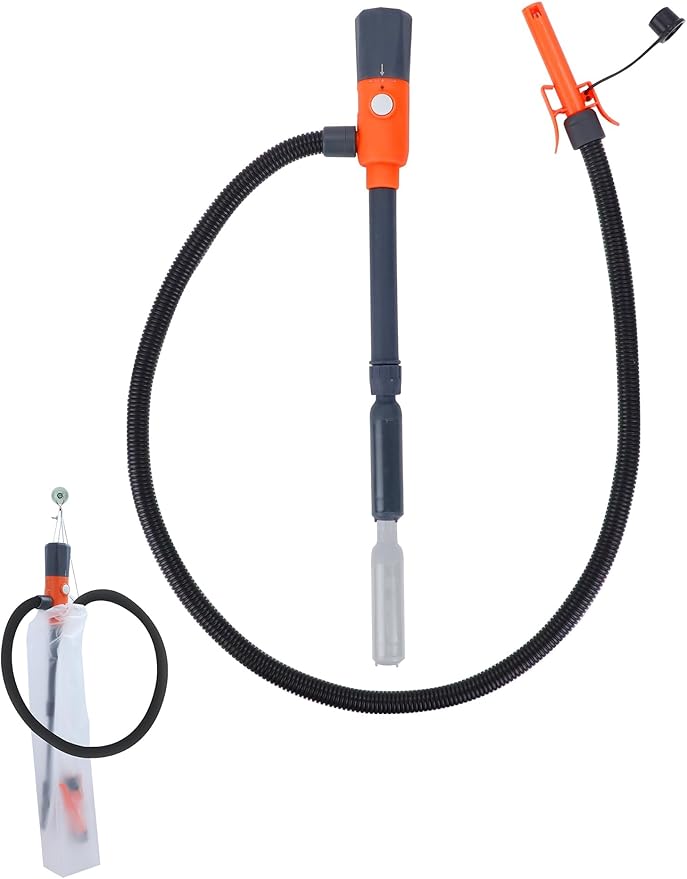 Fuel Transfer Pump with Auto-Stop, 2.8 GPM, Portable Power Battery Pump for Gas, Gasoline Siphon Pump, Gas Pump, Telescoping Gas Can Pump Battery Operated, 51" Long Transfer Hose, Siphon Pump