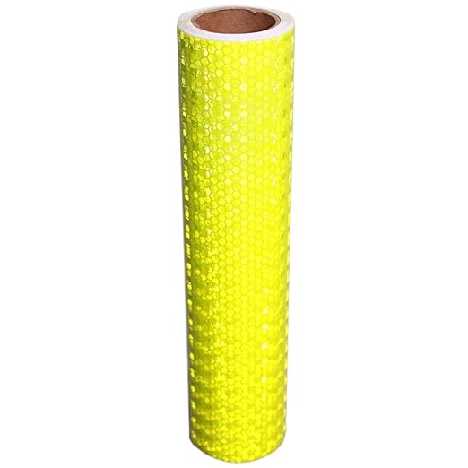 Industrial Reflective Tape Fluorescent Yellow 10 inch Wide, Outdoor Waterproof High Visibility Safety Adhesive Reflector Strips (10 feet)