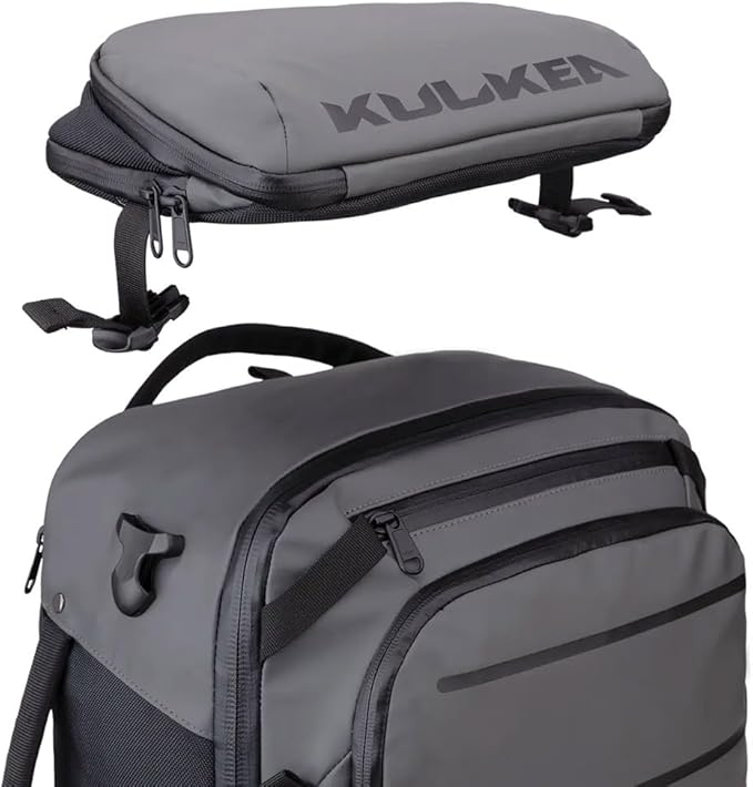 Käydä 36L Travel Backpack - Spacious Carry On Backpack with Detachable Travel Pouch, Magnetic Water Bottle Pocket, Passport and Laptop Pocket - Convertible Boot Bag for Snow Sports (Black/Gold)