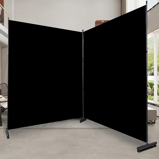 Room Divider 6FT 2 Panel Privacy Screen, 142'' Wide Fabric Indoor Room Divider Wall Divider for Room Separation, Portable Room Partitions and Dividers Freestanding Temporary Wall Room Separators