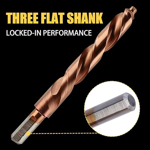 21-Piece M35 Cobalt Drill Bits for Hardened Metal, 3-Flute Shank Design Reduces Breakage, 135° Point for Fast Starts in Stainless Steel, Cast Iron, Wood & Plastic (1/16 to 1/2 inch)
