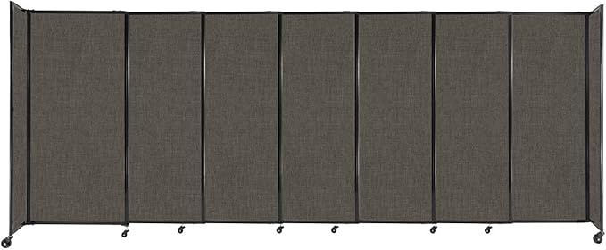 Versare Straightwall Sliding Portable Wall Partition | Freestanding Office Dividers | Locking Wheels | Temporary Room Separator | 15'6" Wide x 6' Tall Mocha Fabric Panels
