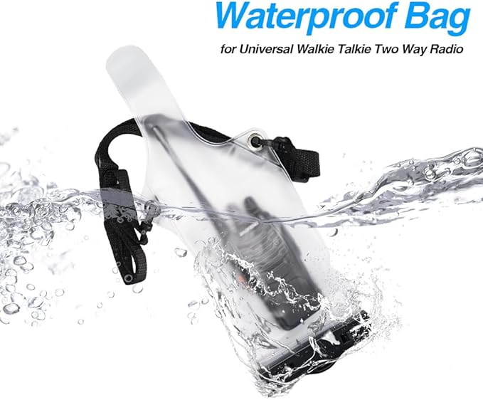 Universal Two Way Radio Waterproof Case Bag Portable Walkie Talkie Rainproof Pouch with Adjustable Strap Compatible for Motorola Kenwood Midland UV-3R UV-5R PX-888 Walkie Talkie Radio