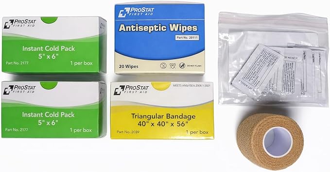 Blue Line Food Service First Aid Kit – ANSI Z308.1-2021 Class A, Commercial Kitchen Safety Kit with Blue Bandages, Burn Care, Eye Wash & CPR Shield