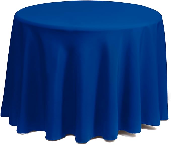 Gee Di Moda Tablecloth - 108" Inch Round Tablecloths for Circular Table Cover in Royal Blue Washable Polyester - Great for Buffet Table, Parties, Holiday Dinner & More