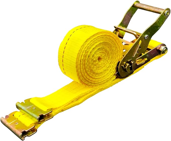VEVOR E Track Ratchet Straps (18-Pack), 2" x 15'E-Track Straps 4400 LBS Breaking Strength, Polyester Webbing & Spring Fitting & Ratchets, Durable Tie-Downs for Tires Motorcycles Trailers Loads Yellow