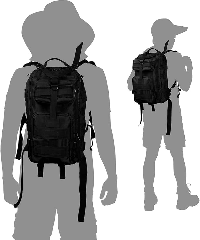 MODERN NEEDS 20L Tactical Backpack | 7 Compartments | Padded Comfort | Heavy-Duty Nylon | Survival & Camping