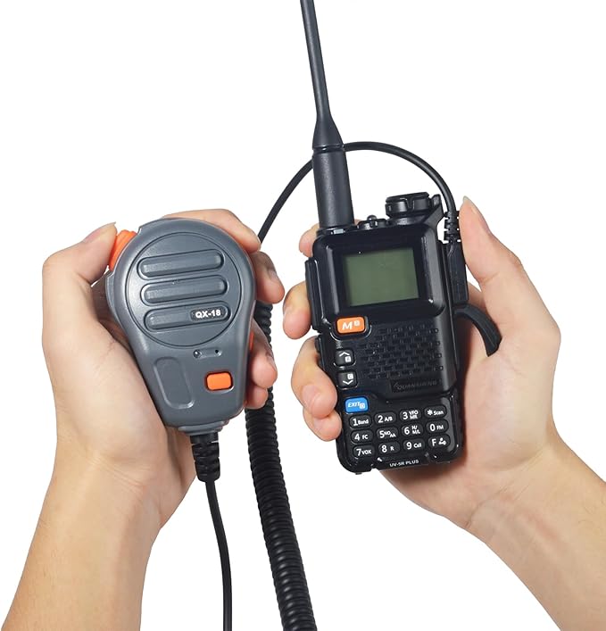 UAYESOK Mag Speaker Mic for Two Way Radio, HT Microphone for Baofeng uv-5r BF-F8HP AR-5RM UV-21R UV-32 AR-152, Kenwood NX1300 NX1200 NX-3220 NX-3320 NX-320 TK-2312 TK3402 (Grey)
