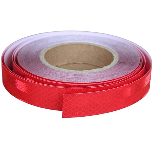 Non Fading Reflective Tape Red Outdoor Waterproof 1 inch, High Visibility Warning Industrial Marking Tape, Safety Stickers (68 feet)
