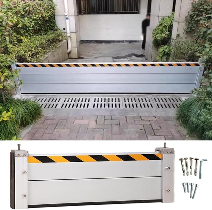 Basement/Garage Door/Home/Doorway Flood Protection Barriers, 3/4/5/6/7/8/9/10/11/12/13ft Long Reusable Detachable Aluminum Flood Panel Shield, Water Prevention System Stopper Guard(H 1.3ft(40c