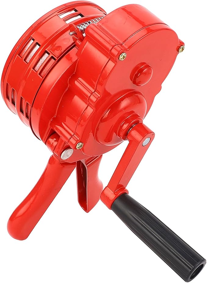 YWBL-WH Hand Crank Siren Horn, Manual Operated Emergency Siren with Adjustable Volume up to 110dB, for Factories Schools Warehouses Emergency Sites