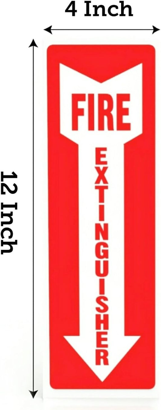 Fire Extinguisher Sign Sticker - 36 Pack - 4" X 12" - 5 Mil Vinyl - Bright Red White Colors - Durable Self Adhesive, Weatherproof, UV Protected - Ideal for Inside Office or Boat