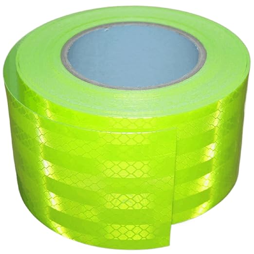 Fluorescent Green Reflective Tape 3 inch Wide, Outdoor Waterproof Safety Caution Warning Adhesive Strips Tape (66 feet)