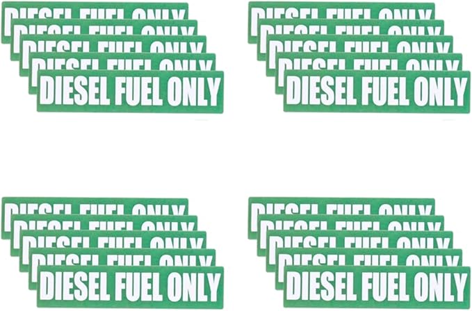 20PCS Diesel Fuel Only Decal Sticker Vinyl Labels for Fuel Caps Trucks Equipment Small Size Durable Weather Resistant 0.75 Inch x 3.25 Inch