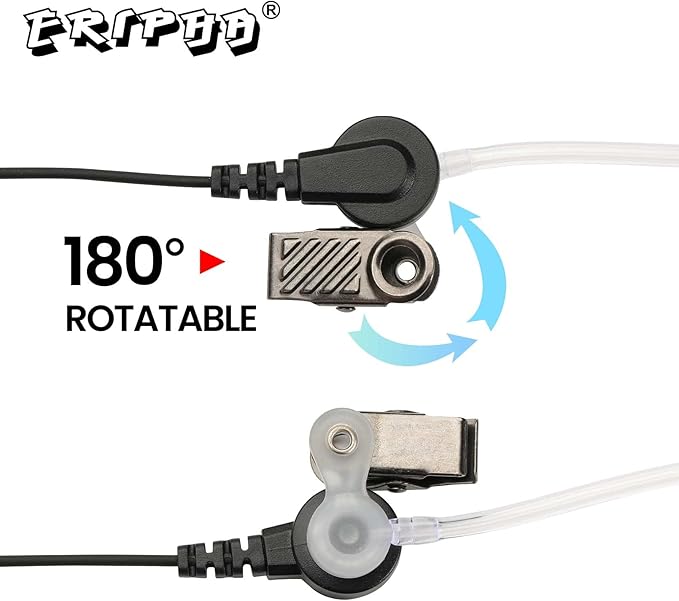 2 Pin Walkie Talkie Earpiece with PTT Mic and Air Acoustic Tube Compatible with Motorola BPR40 CLS 1110 1410 VL50 RDM2070D DLR1020 DLR1060 Two Way Radios Surveillance Headset (10 Pack)