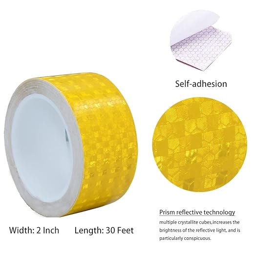 Reflective Safety Tape,2 Inch×30 Feet Yellow Reflective Tape,high Viscosity Waterproof Reflective Tape for Trucks Trailers Bikes Cars Ships Motorcycles Outdoor