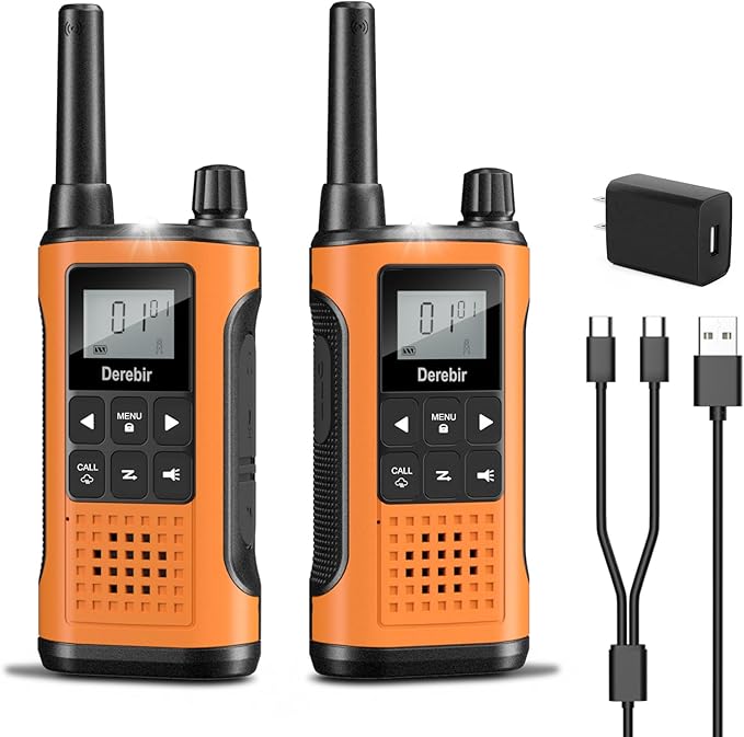 Walkie Talkies Long Range for Adults-2 Pack Rechargeable Walkie Talkies 22 FRS Channels 2-Way Radios with NOAA Weather Alert,VOX,Flashlight and 1500mAh Li-ion Battery for Family Camping Hiking